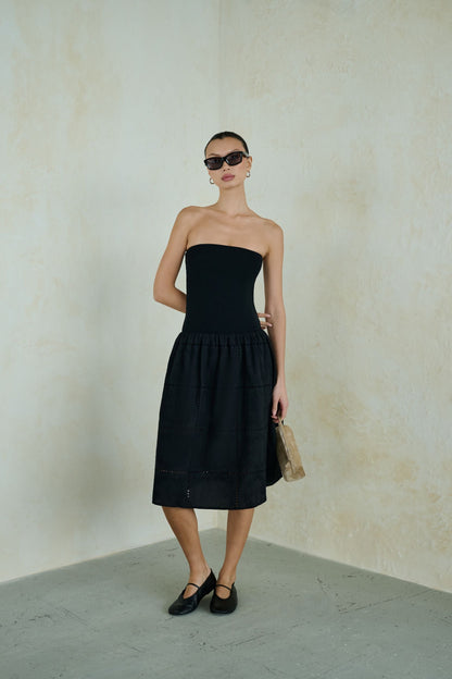Ribbed Cotton Midi Dress