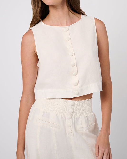 Boxy Linen Boatneck Top