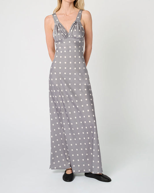 Ruched Cup Slip Maxi Dress