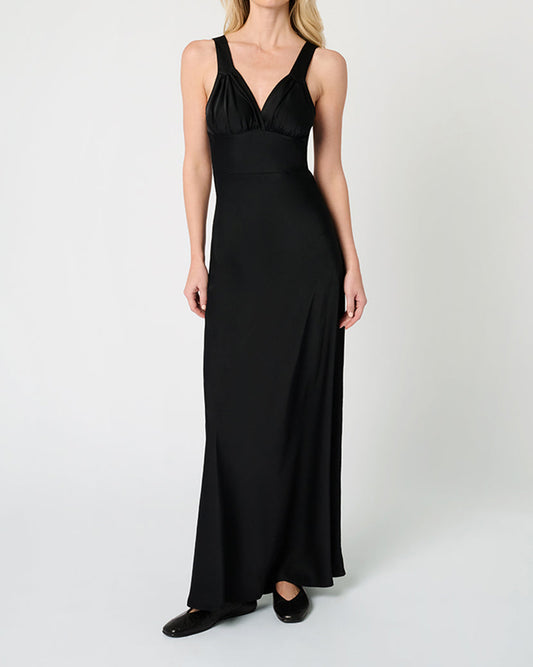 Ruched Cup Slip Maxi Dress