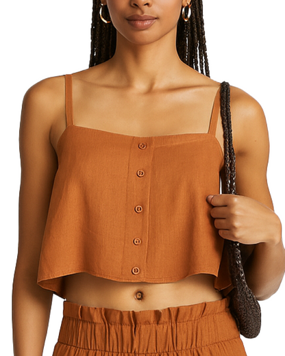 Linen Trapeze Tank Top