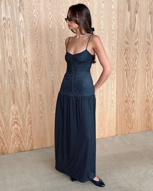 Ruched Front Scoop Maxi Dress