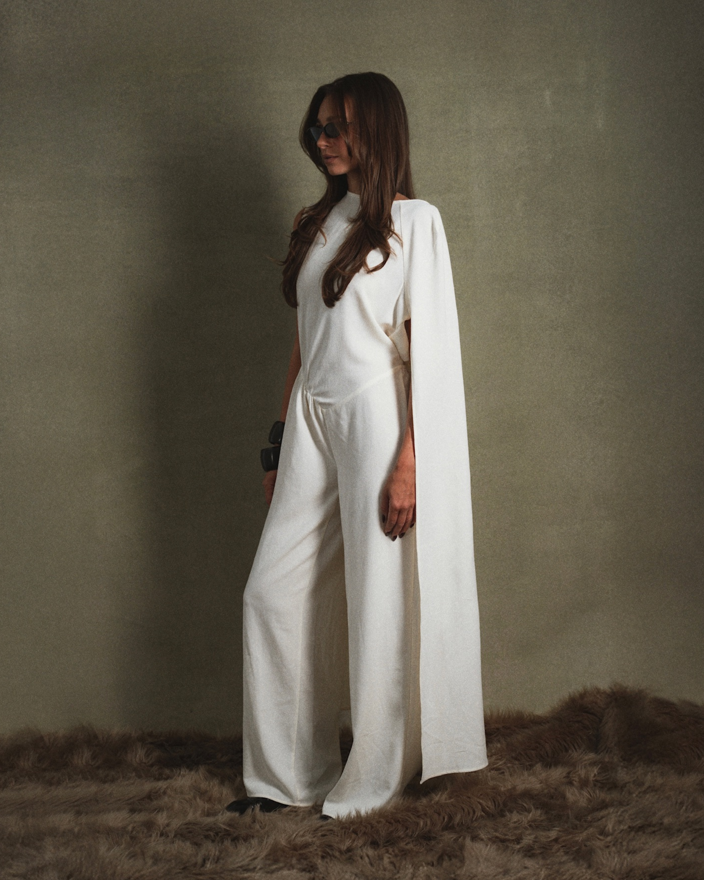 Draped Dolman Sleeve Jumpsuit