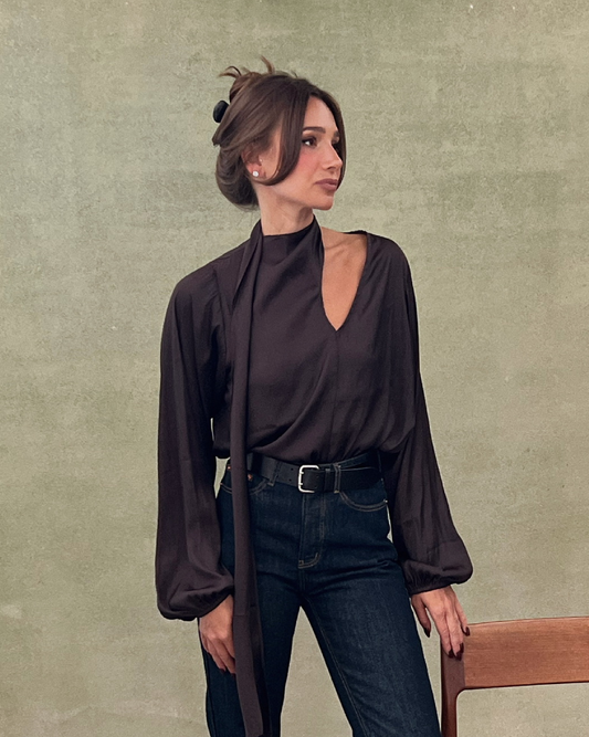 Wrap Neck Tie Top