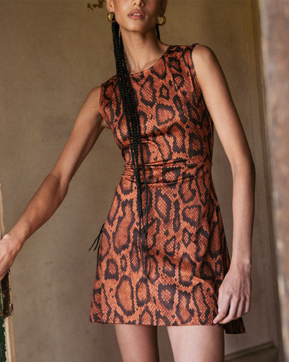 Muscle Tank Snake Print Mini Dress